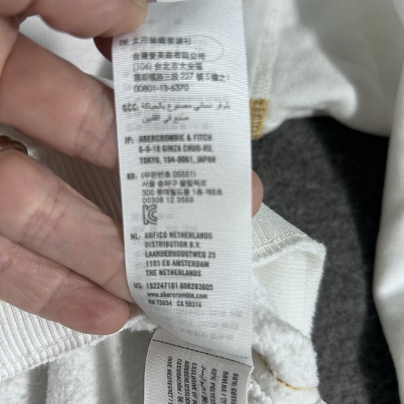 Abercrombie & Fitch Sweatshirt Womens Cropped Boxy Fit Size M V-Neck Preppy Y2K - Picture 6 of 6